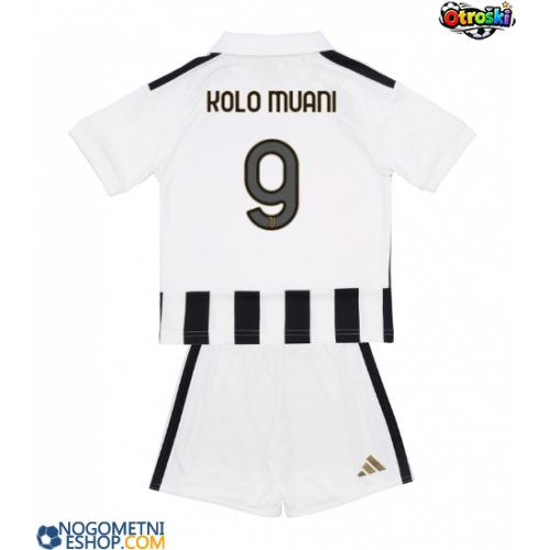 Otroški Nogometni dresi Juventus Randal Kolo Muani #9 Domači 2026-27 Kratek Rokav (+ Kratke hlače)